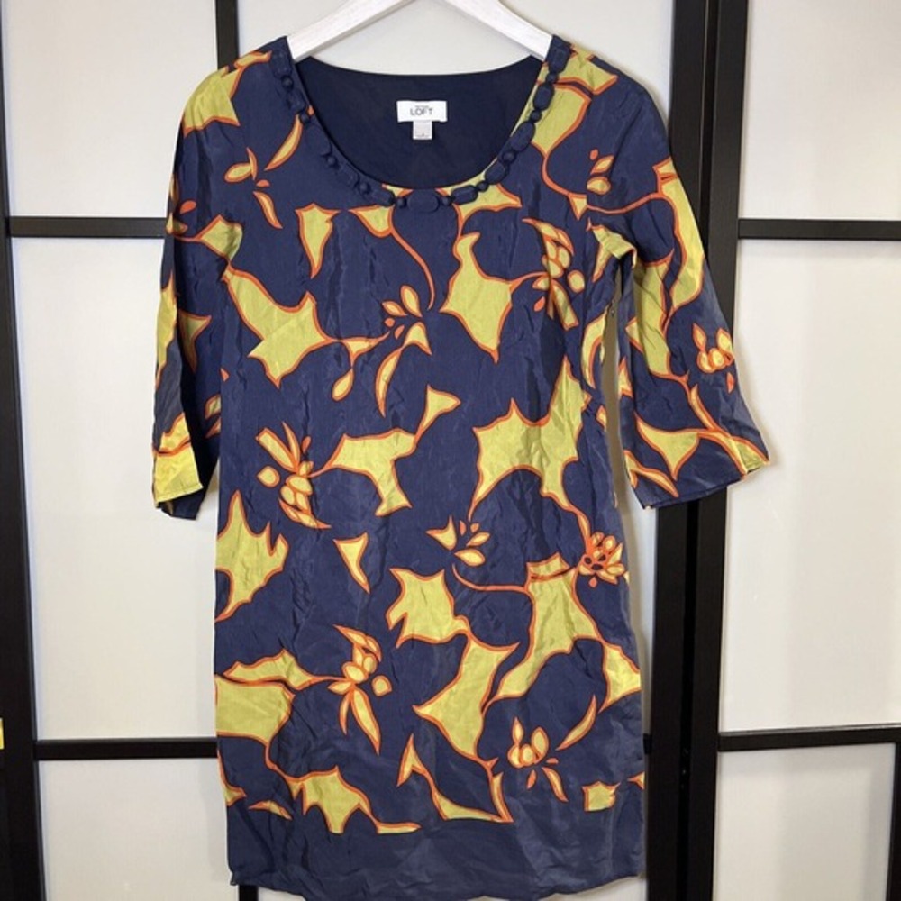 Ann Taylor Loft Dress 2p Petite Mod Floral Short “Great Condition”